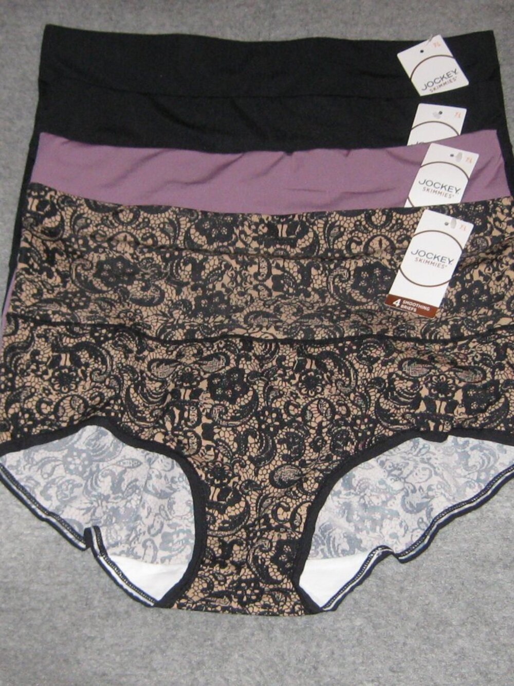 Jockey 4-Pack Smoothing Brief Sz L 7 Black Plum